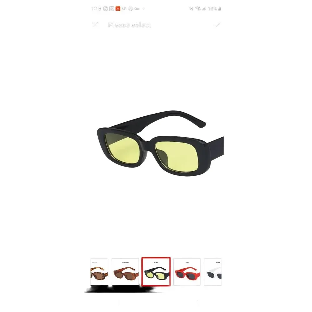 NWOT Y2K Square Black & Yellow Sunglasses